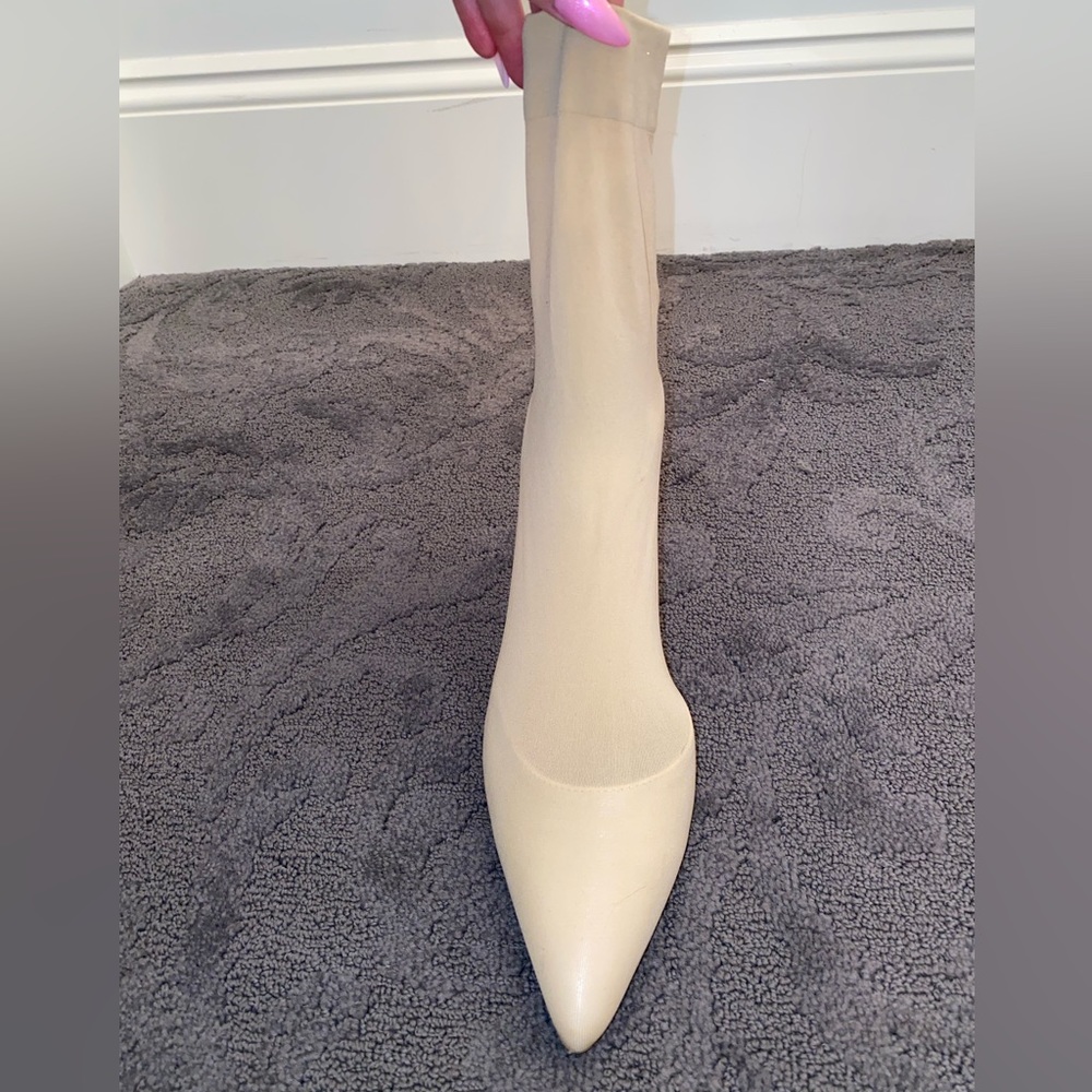 ✨Cream Nude Sock Heel Booties - Picture 12 of 14